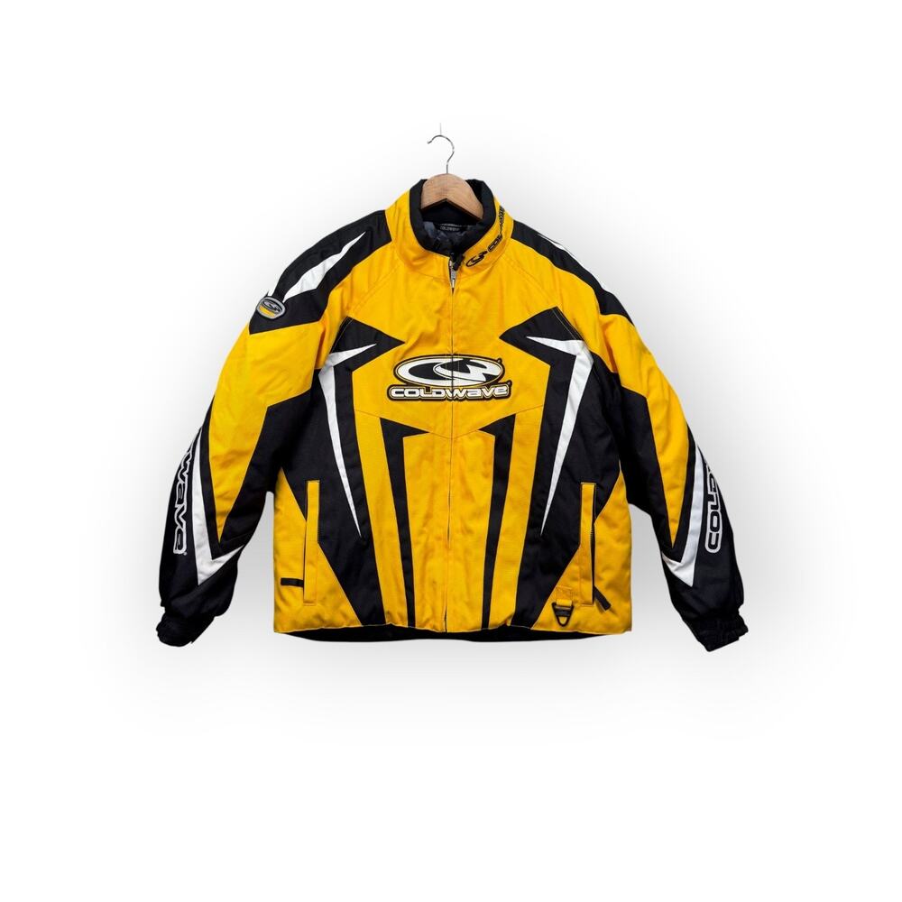 Coldwave Racing Jacket Quilted Snowmobile Motorcycle SKI Yellow Black Mens M